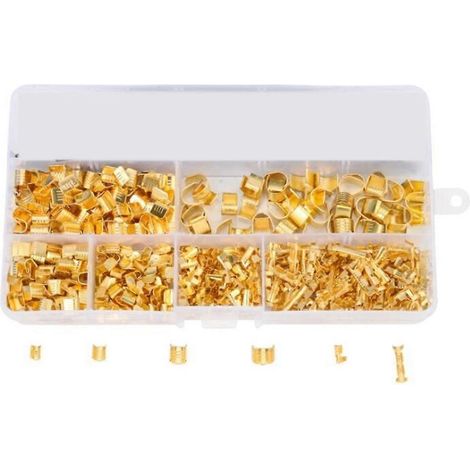 550-teiliges Set aus U-förmigen Kupfer-Ringkabelschuhen zum Crimpen – Crimp-Anschlussklemmen, Crimp-Schleifen, Kabelklemmen, Drahtanschluss-Set (1/5)