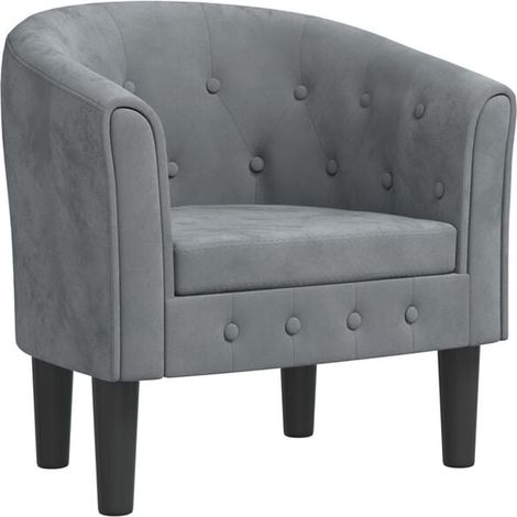 Fauteuil convertible en velours gris foncé (1/5)