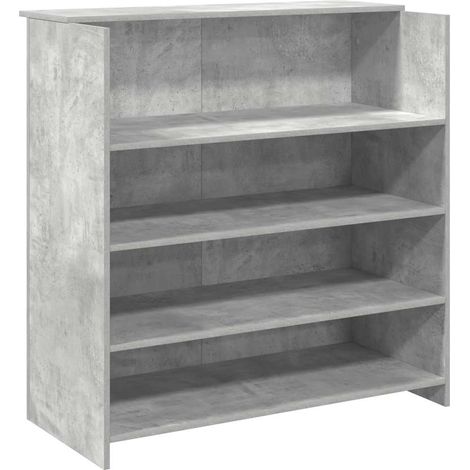 Bureau，Table de travail，Table d'étude de réception gris béton 100x50x103,5cm bois d'ingénierie CFW16329 (1/5)