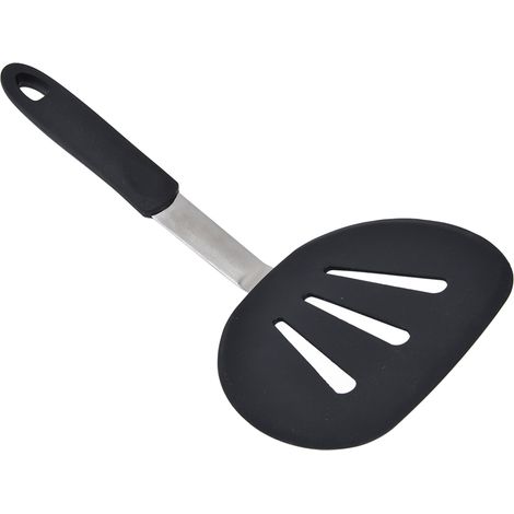 Spatule de chef large et ronde en silicone souple et résistant à la chaleur, idéale pour les crêpes, les œufs et bien plus encore. (1/5)