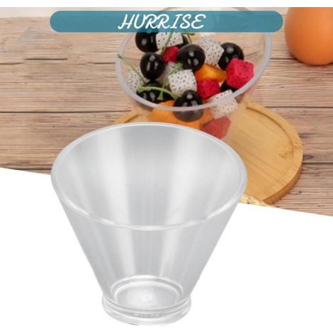 Sonew Bol à salade en acrylique Acrylic Salad Bowl Slanted Salad Mixing Bowls Skid Resistant culinaires bol Petite taille 350ML (1/5)