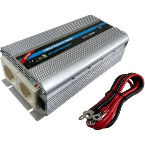Spannungswandler - HTC TECHNIC - 24V/220 V - Leistung 1000 W - Mit 2 Steckdosen