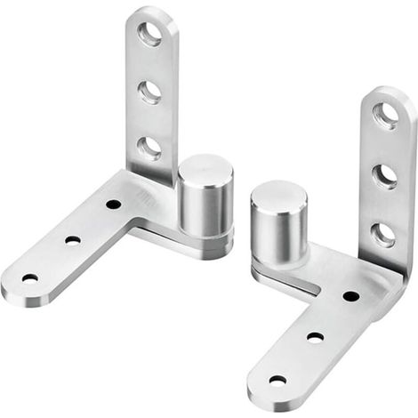 Bisagra de acero inoxidable para puerta pivotante, bisagras ocultas con pasador central, 2 bisagras de pivote central, 80 x 80 mm (plateadas) (1/4)