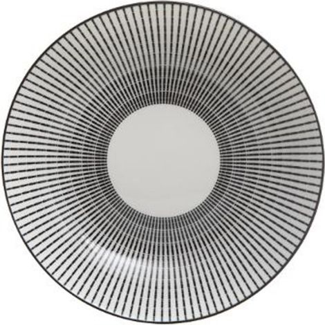 Lot de 6 Assiettes Creuses Porcelaine "Lunis" 20cm Noir (1/2)