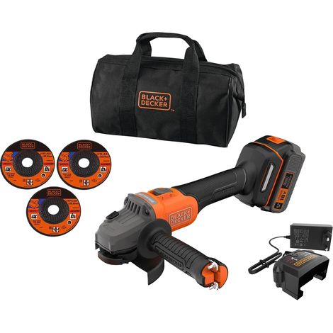 SMERIGLIATRICE ANGOLARE A BATTERIA 'BCG6L8F1S-QW' 18V 4 Ah Litio - 115 mm - BLACK DECKER
