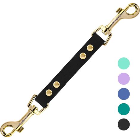 Dog Collar Clips, Weatherproof Safety Strap for Dog Harness, Robust Double Ended Lead Connector (Black) (1/5)