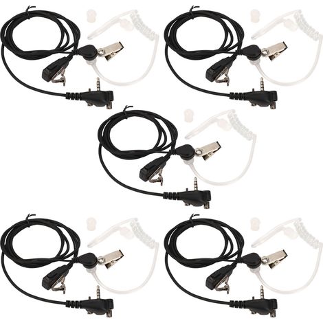 Casque à Tube Acoustique Transparent Réduction Rayonnement Portatif pour Talkie-Walkie Motorola 5 Pièces (1/5)