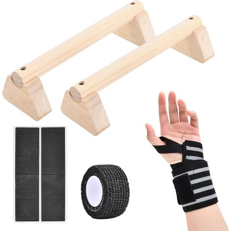2 Pcs Barre Parallel 25cm 30cm, Épaisse, Capacité Charge 300kg, Parallettes avec Support Poignet Réglable, Base Antidérapante, Haltere Musculation, Poutre Gymnastique Push Up Calisthenics Yoga (1/5)