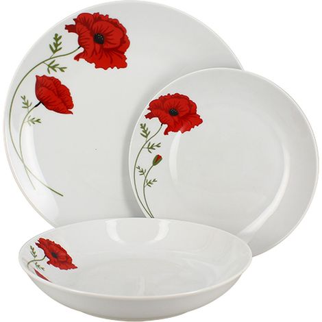 Lot de 36 assiettes en porcelaine, AQUARELLE