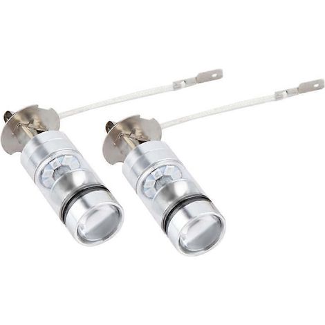 Kit comprenant 2 ampoules LED H3 bleues 6000K 100W pour feux antibrouillard et feux auxiliaires de voiture. - AquaForge