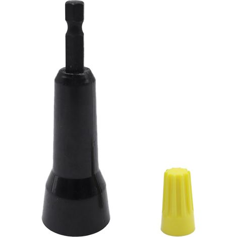 Outil de Torsion de Fil électrique pour perceuse, Outil de Torsion de Fil Rapide, Outil de Torsion d'écrou de Fil, Pilote de connecteur avec mandrin de 1/4" (Noir) (1/5)