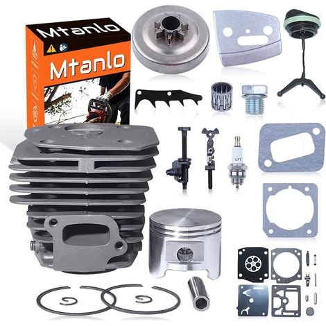 Pour Husqvarna 345 350 351 353 346 346XP pour tronçonneuse, kit de piston de cylindre 45 mm, remplace le kit de piston de cylindre 537 25 30 02, pour Zama RB-122 578097901, 537071201 (1/5)