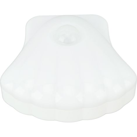 Veilleuse à détection de mouvement magnétique, forme de coquillage, lumière douce 4000K, lumière artificielle. (1/5)