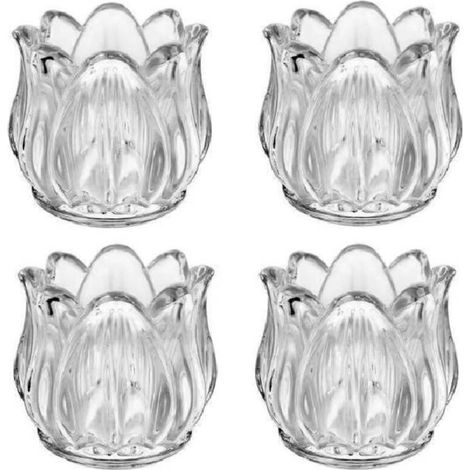 Ensemble de 4 pièces de décoration de bureau, décoration de bureau, bougie, fleur de tulipe, bougeoir à thé, décoration de table, bougeoir de cheminée pour table, récipient à bougie en verre, base déc (1/5)