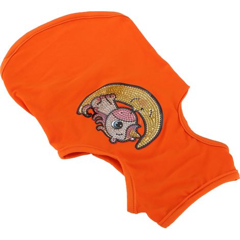 T-shirt pour chien doux et respirant, pyjama pour animaux de compagnie orné de strass, sweat-shirt sans manches pour chiot, orange, taille S