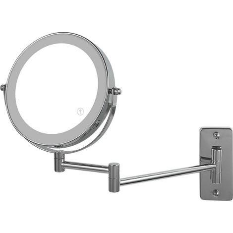 Espejo de pared recargable, pantalla táctil, iluminación ajustable, brazo telescópico, baño (1/5)