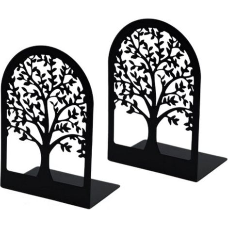 Set di 2 fermalibri decorativi in ferro a forma di L. Fermalibri in metallo traforato. Antiscivolo e antiruggine, ideali per casa, ufficio e altro ancora. (1/5)