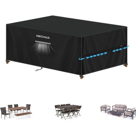Gartenmöbel Abdeckhaube 180x90x75cm, Wasserdicht, UV-Schutz, 420D Oxford (1/5)