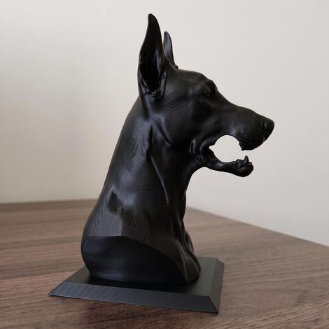 New 3D printed creative Doberman-shaped pen holder, realistic dog pen storage box, personalized desktop ornament. (1/4)
