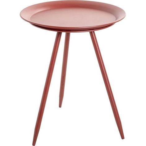 Table d'Appoint Ronde "Trevor" 47cm Rouge (1/3)