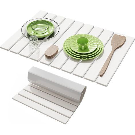 Tapete de secado de piedra grande para encimeras de cocina, 23,6 x 15,3 pulgadas, plegable, de secado rápido, ecológico, de tierra de diatomeas. (1/5)