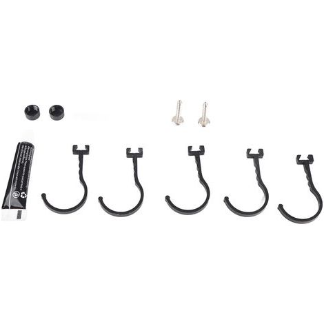 40 cm großes, schwebendes Wandregal aus schwarzem Aluminium für Badezimmer, Handtuchhalter mit Haken, Hängeorganizer (1/5)