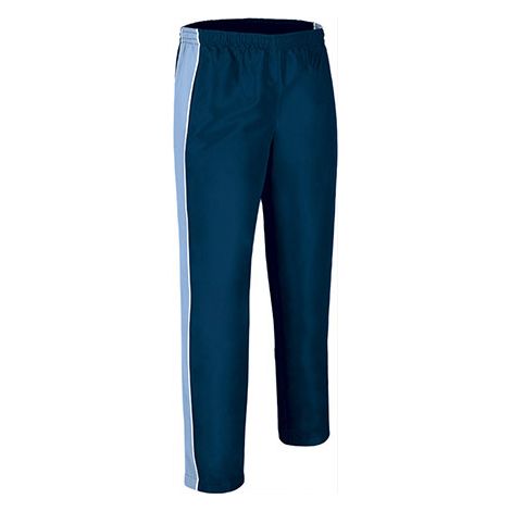 Pantalón deportivo  en tejido acetato dualflock VALENTO Tournament 6/8 Azul Marino/Azul Celeste/Blanco