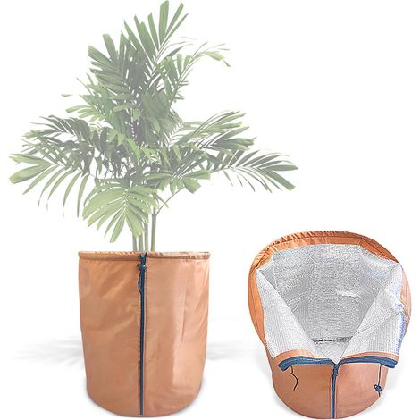 Set di 2 coperture isolanti antigelo per piante in vaso e arbusti, con rivestimento interno in foglio di alluminio (45 x 70 cm)