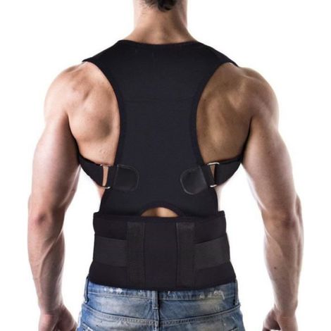 Correcteur De Posture - Ceinture De Maintien Pour Épaules Et Dos - Réglable Universel Hommes Et Femmes - Taille XXL Longueur 120 Cm - Noir (1/4)