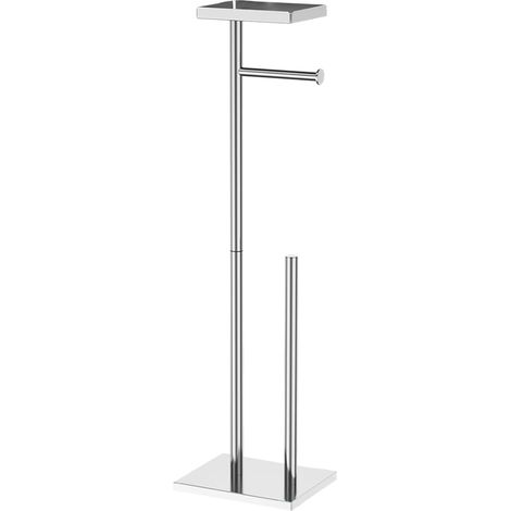 Porte-papier toilette sur pied en acier inoxydable