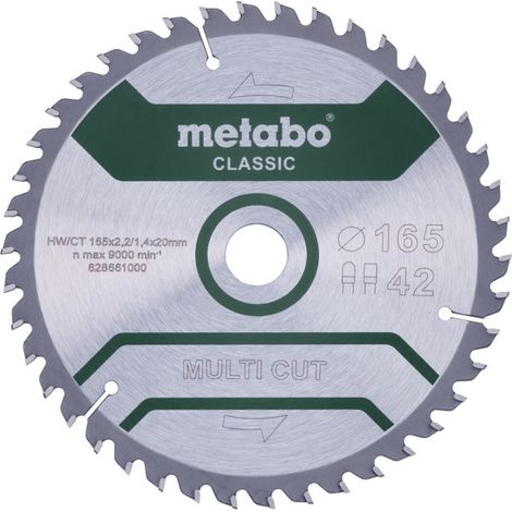 Metabo Sägeblatt "multi cut - classic", 165x2,2/1,4x20 Z42 FZ/TZ 5° /B