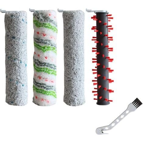Pair 1 Brosse Principale Polyvalente + 1 Brosse à Rouleau pour Animaux de Compagnie + 1 Brosse à Tapis + 1 Brosse de Sol pour Bissell CrossWave Cordless Max série 2554 2590 2593 2596 (avec 1 Outil) (1/3)