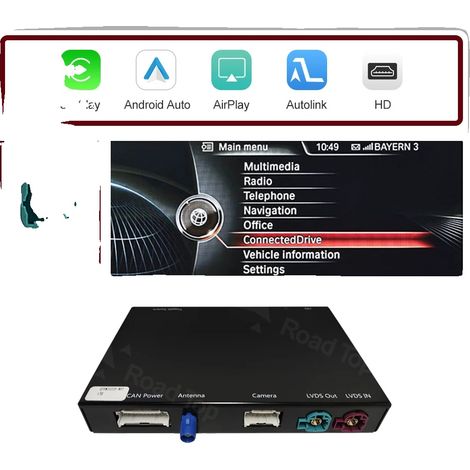 CarPlay sans fil, Android Auto, compatible avec BMW Série 6 F06 F12 F13 G32 2010-2020, Système NBT (1/2)