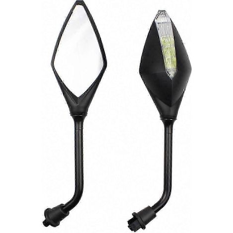 Rétroviseurs latéraux Moto avec Clignotants LED, Paire de Miroirs Universels pour Scooter, Signalisation Avant/Arrière, Style Sportif, Vue Large (1/5)