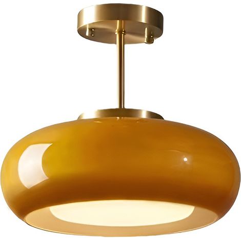 Lampe de Plafond LED Vintage en Verre 12 W Ø28 cm, 3 Températures de Couleur, Plafonnier Décoratif pour Chambre, Couloir, Salon et Intérieur (1/5)