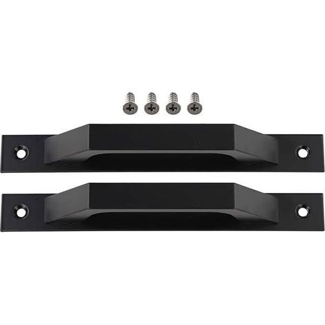 Lot de 2 poignées noires en fer pour porte coulissante d'abri de jardin (1/5)