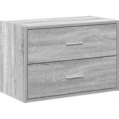 Mobile contenitore impilabile 60 x 31 x 40 cm pratico per organizzare gli interni realizzato in legno composito grigio 020051198