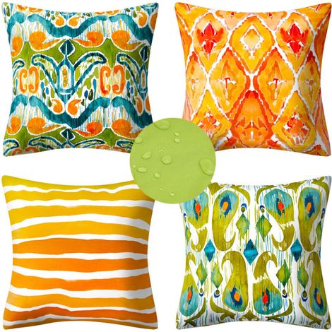 Set di 4 federe per cuscini vintage, stile etnico, 45x45 cm, per la decorazione della casa. (1/5)