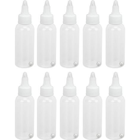 10 robuste 60-ml-Pigmentdosierflaschen aus Kunststoff mit Rollkugel, ideal für Haaröle, Lösungsmittel und Tinten. (1/5)
