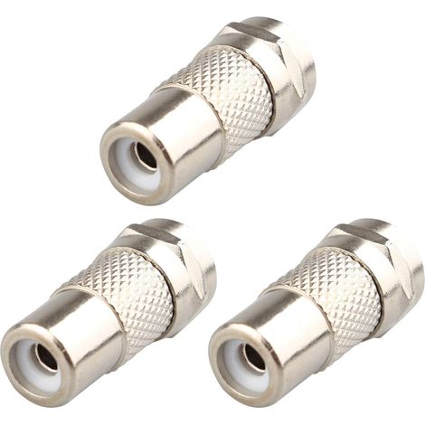 Lot de 3 câbles coaxiaux pour antenne TV - Connecteur F mâle - Prise coaxial vers prise RCA femelle - Adaptateur d'antenne coaxial RF - Type F mâle vers RCA/Phono (1/5)