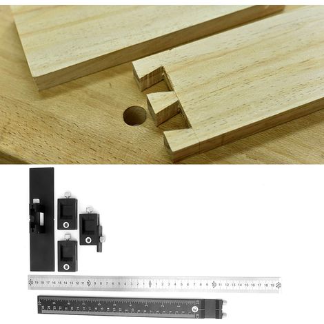 Gabarit de tenonnage pour le travail du bois, poinçon, gabarit de perçage, règle d'alignement (1/5)
