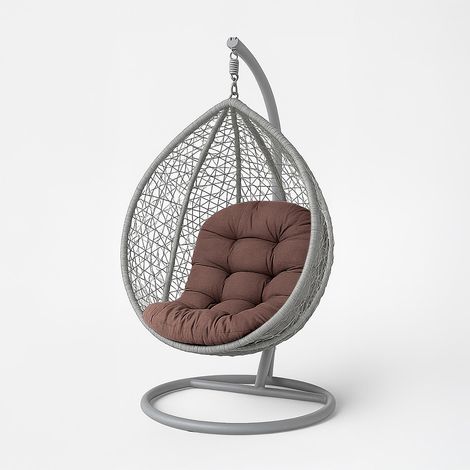 HOMESCAPES Coussin pour Fauteuil Suspendu extérieur, Coussin de Rechange pour Fauteuil oeuf – Usage intérieur et extérieur - Chocolat