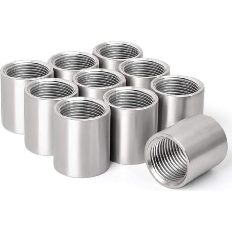 10 pièces Raccord de tuyauterie en acier inoxydable coulé, couplage, 1/4\ (1/5)