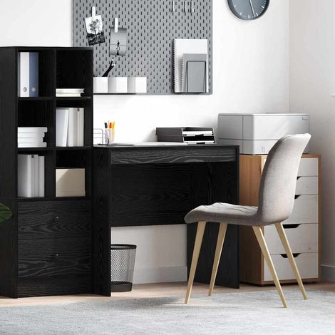 Schreibtisch Schwarz Eichen-Optik 80 x 50 x 76 cm