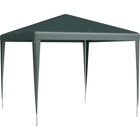 Tonnelle (2,7 x 2,7 m) – Montage rapide par système de clips – Structure résistante à la rouille – Vert foncé