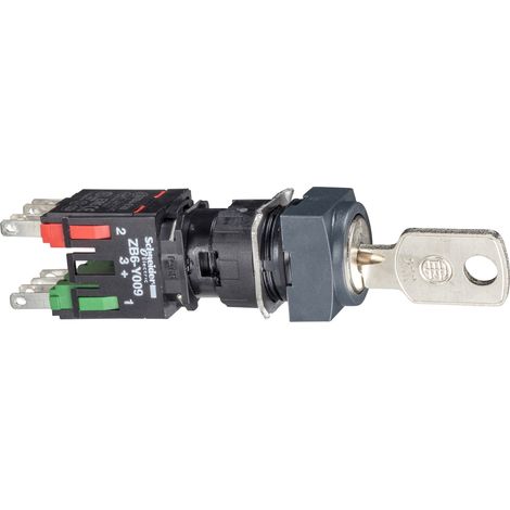 Harmony XB6 bouton tournant noir diam. 16mm à serrure 3 positions 1O+1F SCHNEIDER XB6CGH5B