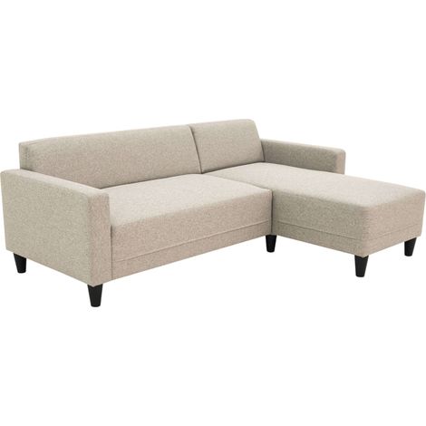 Sofá Chaise Longue Bob, 3 Plazas, Sofá Esquinero Reversible, Beige (1/5)