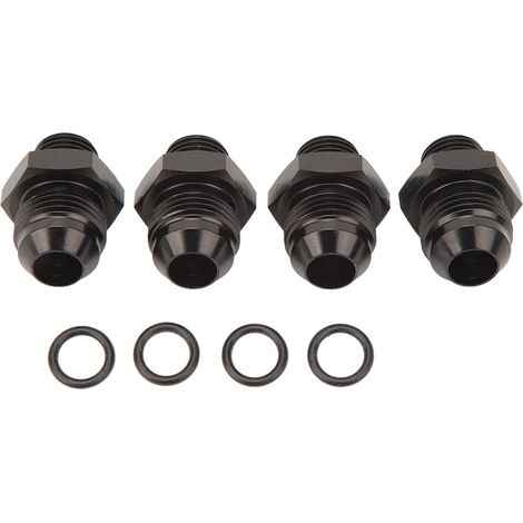 4 Stück ORB-Außengewindeanschluss 1500 PSI Aluminiumlegierung Mehrzweck-O-Ring-Anschlussstecker Außengewindeadapter für Kraftstoffverteilerleiste, Ölkühler, Kraftstoffpumpe 6AN-8AN (1/5)