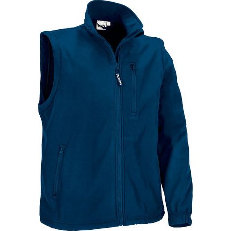 Chaqueta casual de mangas desmontables a chaleco con cuello alto, softshell elástico VALENTO HALIFAX XXL Azul marino orión