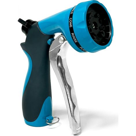 Gartenspritze 8-fach, Sprühpistole für Gartenschlauch aus Zinklegierung und TPR, einstellbarer Wasserfluss, für Gartenbewässerung, Autowäsche und Reinigung (1/5)